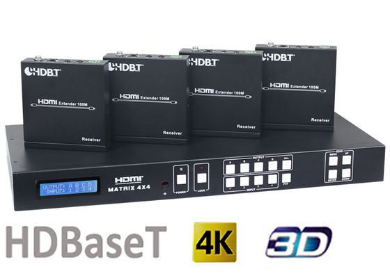 Przełącznik matrycowy HDMI1.4 4X4 HDBaseT z 4 odbiornikami 70M i 100M HDMI HDBaseT