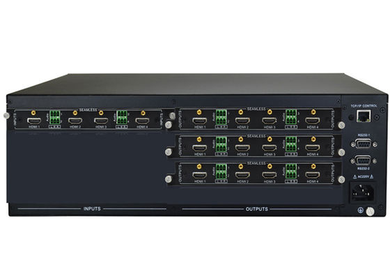 Modułowy przełącznik matrycy wideo 4x12 ze sterowaniem IR Ethernet RS232