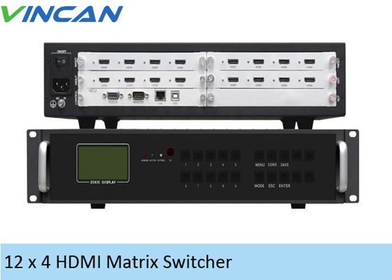 Wieloformatowy kontroler ściany wideo 2x2 HDMI LCD 12 wejść 4 wyjścia RJ45