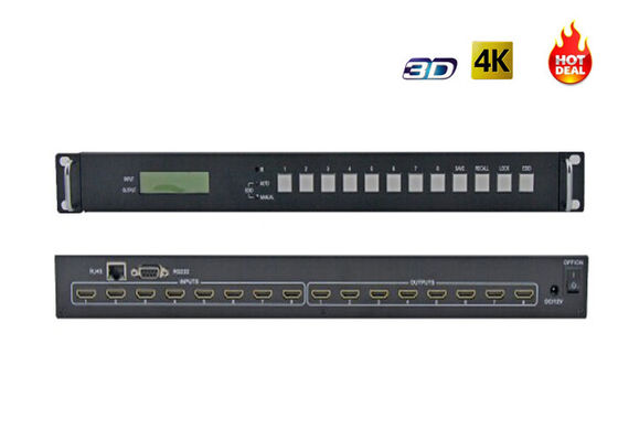 Przełącznik matrycowy 8x8 4Kx2k 30Hz 3D IR 1080P HDMI 1.4 8 wejść 8 wyjść