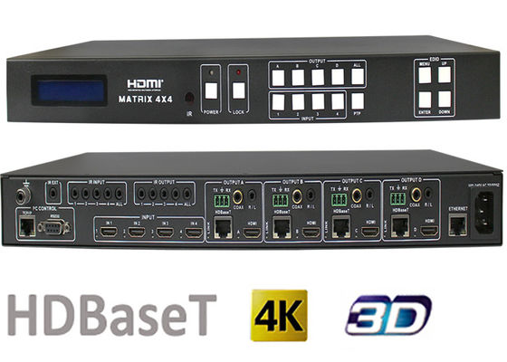 70 metrów i 100 metrów 4x4 przełącznik matrycowy HDMI z portem wyjściowym HDBaseT