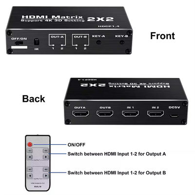 Wsparcie EDID 70 metrów IR HDBaseT 4X4 HDMI Matrix Switcher z IR zdalnym sterowaniem