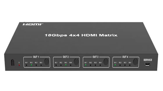 Wydajność 18Gbps 4 X 4 HDMI Matrix Switcher z rozdzielczością wyjściową do 4Kx2k 60Hz
