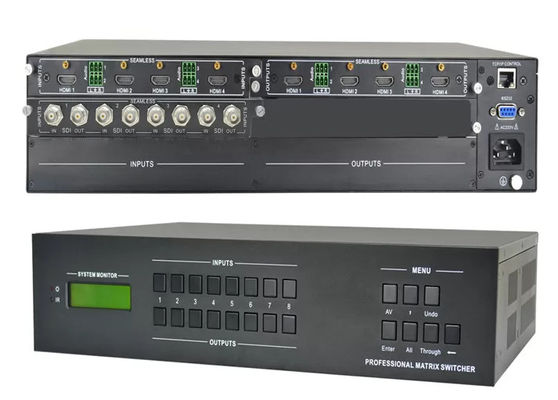DVI Video Matrix Switcher z 4 wejściami i 4 wyjściami sterowanymi przez panel przedni