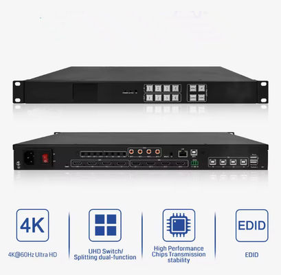 Procesor wideo 4K Wsparcie ekranu LED 1X4 4X1 z funkcją splicingu i rozdzielenia Procesor ściany wideo