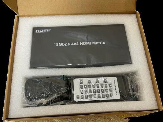 EDID Wspierany 4x4 HDMI Matrix z szerokością pasma wideo 225MHz i sterowaniem RS-232