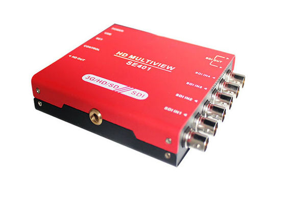 3G/HD/SD-SDI Quad Multiviewer i Switcher z wyświetlaczem licznika dźwięku