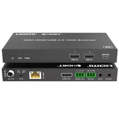 4K USB 2.0 HDBaseT Extender przez LAN HDBaseT PoC Single Cat5e/6a/7 Kabel, maks. 100m