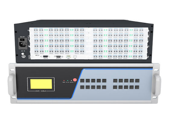 Obsługa redundantnego zasilania 88 portów 3.5U nadajnik i odbiornik KVM Fiber Node KVM Fiber Matrix