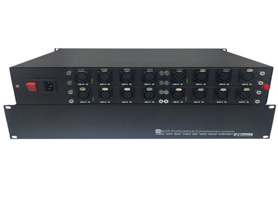 8-kanałowy 6-kanałowy światłowodowy przedłużacz audio w obudowie 1U