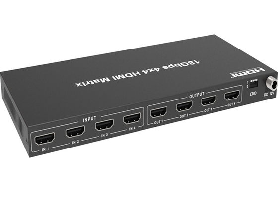 Przełącznik wideo 18 Gb/s 4k HDMI HDCP 2.2 4x4 w metalowej obudowie