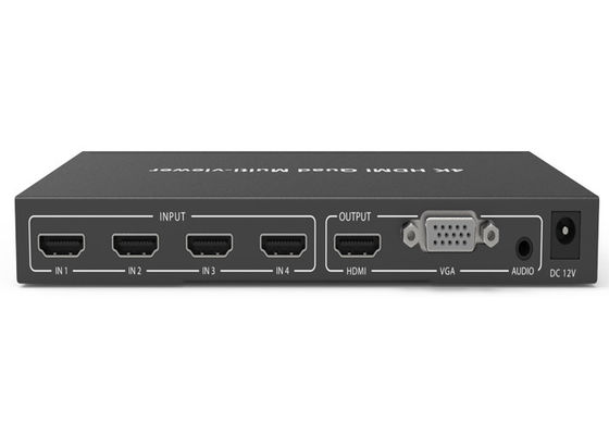 Czarny HDCP 1.4 4K 4×1 Quad HDMI Multiviewer z 4 wejściami HDMI i 1 wyjściem HDMI