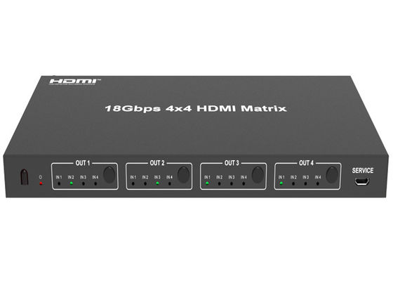 Micro USB 18Gbps 4x4 Matrix HDMI Switcher Odbiornik podczerwieni