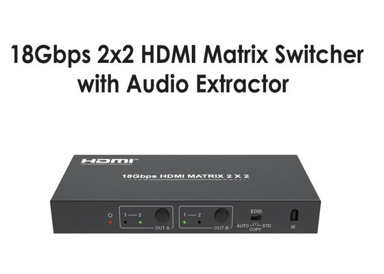 Przełącznik matrycowy HDMI typu A 18 Gb/s 2x2 z ekstraktorem dźwięku