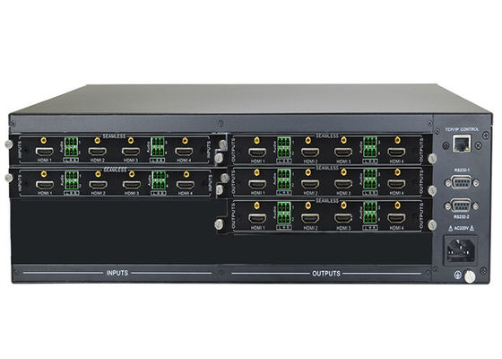 Bezszwowy 8x16 modułowy przełącznik matrycy wideo 4k HDMI HDCP