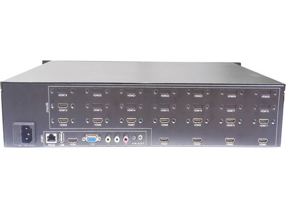 Czarny kontroler ściany wideo 1080P HDMI 1U LCD 1 wejście 12 wyjście