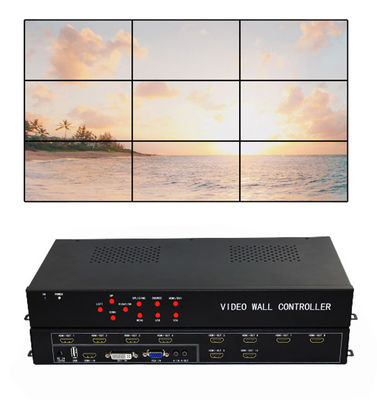 FCC CE Rohs 1 IN 9 OUT Video Matrix Kontroler ściany wideo 3x3 TV z 9 ekranami