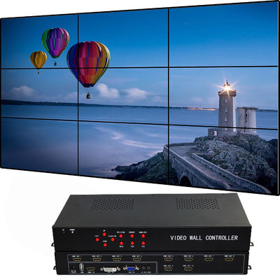 Kontroler ściany wideo 1 na 9 wyjść HDMI LCD z 2x2 2x3 3x2 4x1 4x2 3x3 i RoHS CE FCC