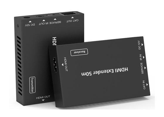 Przedłużacz wideo HD 18 Gb/s 50 metrów HDMI nad metalową obudową CAT